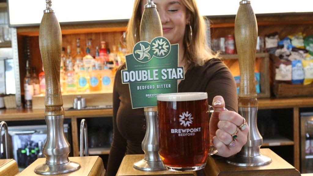 Double Star Bedford Bitter being served on the Brewpoint bar